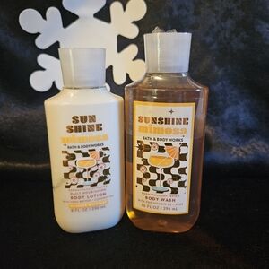 Bath & Body Works Sunshine Mimosa Body Lotion and Body Wash - White and Orange
